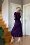    Crepe Fabric Midi Length Belted Long Dress - 2
