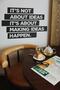 Black Wooden It's Not About Ideas Wall Decoration 35x40 Cm MDF Painting For Living Room / Bedroom
