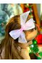 Candy Pink Organza Tulle Shiny Star Pattern Large Bow Crown Adult Children's Crown - 2