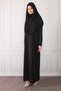 Women's Black One-Piece Straight Prayer Dress - 3