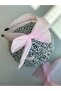 Candy Pink Organza Tulle Shiny Star Pattern Large Bow Crown Adult Children's Crown - 4