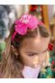 Princess Crowned Jewelled Tulle Pearl Children's Birthday Crown Fuchsia Pink
