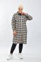 Women's Large Size Thick Long Lumberjack Shirt Beige Square
