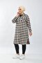 Women's Large Size Thick Long Lumberjack Shirt Beige Square - 4