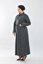 Large Size Leather Jacquard Stamp Zippered Full Size Ferace - Black - 3