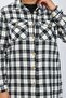 Women's Large Size Thick Long Lumberjack Shirt - Black and White Square Inside - 2