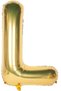 Foil Balloon Party Decoration Material 40 Inch 1 Meter Large Size Letter L Gold Color