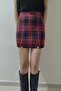 Women's Red Black Plaid Shorts Skirt - 2