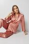 Dark Salmon Satin Double Breasted Pajama Set