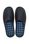 Navy Blue Square Patterned New Season Winter House Slippers - 3