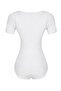 Women's White Short Sleeve Bottom Snap Body / Bady - 2