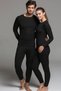 Unisex Black Adult Ski Outdoor Sports Thermal Underwear Set