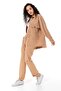 Women's Shirt Trousers Beige Double Set - 5