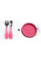 Feeding Set Food Plate with Lid + Stainless Steel Fork and Spoon