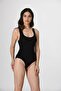 Women's Black Seamless, Non-marking, Thick Strap Bodice and Snap Fastener Body