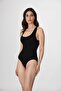 Women's Black Seamless, Non-marking, Thick Strap Bodice and Snap Fastener Body - 2