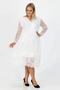 Women's New Season Tulle-Detail Double-Breasted Collar Plus Size Dress Apcx14 - 5