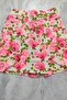 Pink Floral Patterned Women's Shorts Skirt - Front Double Slits - 6