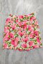 Pink Floral Patterned Women's Shorts Skirt - Front Double Slits - 7