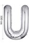 Foil Balloon Letter U Helium Balloon 100 Cm Silver Color