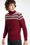 Burgundy Melange Men's Turtleneck Sweater - 2