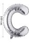 Foil Balloon Letter C Helium Balloon 100 Cm Silver Color