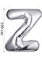 Foil Balloon Letter Z Helium Balloon 100 Cm Silver Color