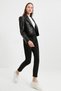 Black Lycra Mom Jean Trousers (Color Does Not Fade) - 2