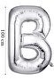 Foil Balloon Letter B Helium Balloon 100 Cm Silver Color