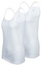 Pack of 2 Women's White 100% Cotton Soft Breathable Thin Rope Strap Ribbed Tank Top