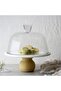 Marble 25 Cm White Glass Jar with Wooden Legs