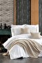 3 Piece Ilgaz Beige Knitwear Bed Runner And Pillowcase Set - 2