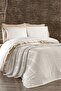 7 Piece Cotton Knitwear Blanket Ahzen Double Duvet Cover Set Cream