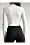 Women's Ribbed Fabric Turtleneck Zippered Cropped Bodysuit - 6