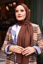 شال نسائي من القطن الممشط بلون الشوكولاتة - 4