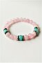 Certified Pink Quartz, Blue Agate Natural Stone Women's Bracelet - 2