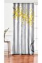 Single Wing Gray White Striped Yellow Polka Dot Themed Living Room Background Curtain