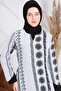 Women's Black Double Layer Hijab Dress - 6