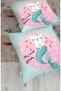 Mermaid Tailed Cat Printed Modern Animal Floor Cushion (1000gr Filled Inside)