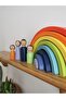 Mesu 8-Piece Waldorf Wooden Rainbow, Family, and Tree Play Set Colorful - 3