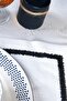 قطعتان من تأثير الكتان المطرز بالقزحية الأمريكية (أسود) - 2