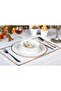 قطعتان من تأثير الكتان المطرز بالقزحية الأمريكية (بريق نحاسي)
