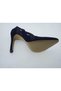 Women's Genuine Leather Suede Navy Blue Stiletto Shoes - 4