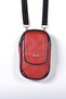 Unisex Red Genuine Leather Shoulder Bag with Phone Compartment - 2