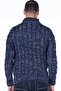 Men's Blue Stand Collar Winter Knitwear Cardigan - 2