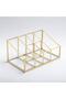 25x15x12cm Brass Gold 6 Compartment Glass Makeup Organizer Pen Holder Desktop Organizer Brush Holder