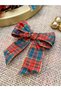10-Piece Plaid Patterned Bow with Gold Detail on the Edges New Year Christmas