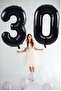 Foil Balloon Number 0 Helium Balloon 76 Cm Black Color