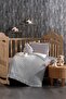 Lilya Gray Baby Sleeping Set with 4 Piece Booties Gift, 100% Cotton Knitwear Blanket and Pear Pillow