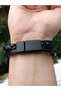 5 Piece Black Genuine Leather Bracelet - 2